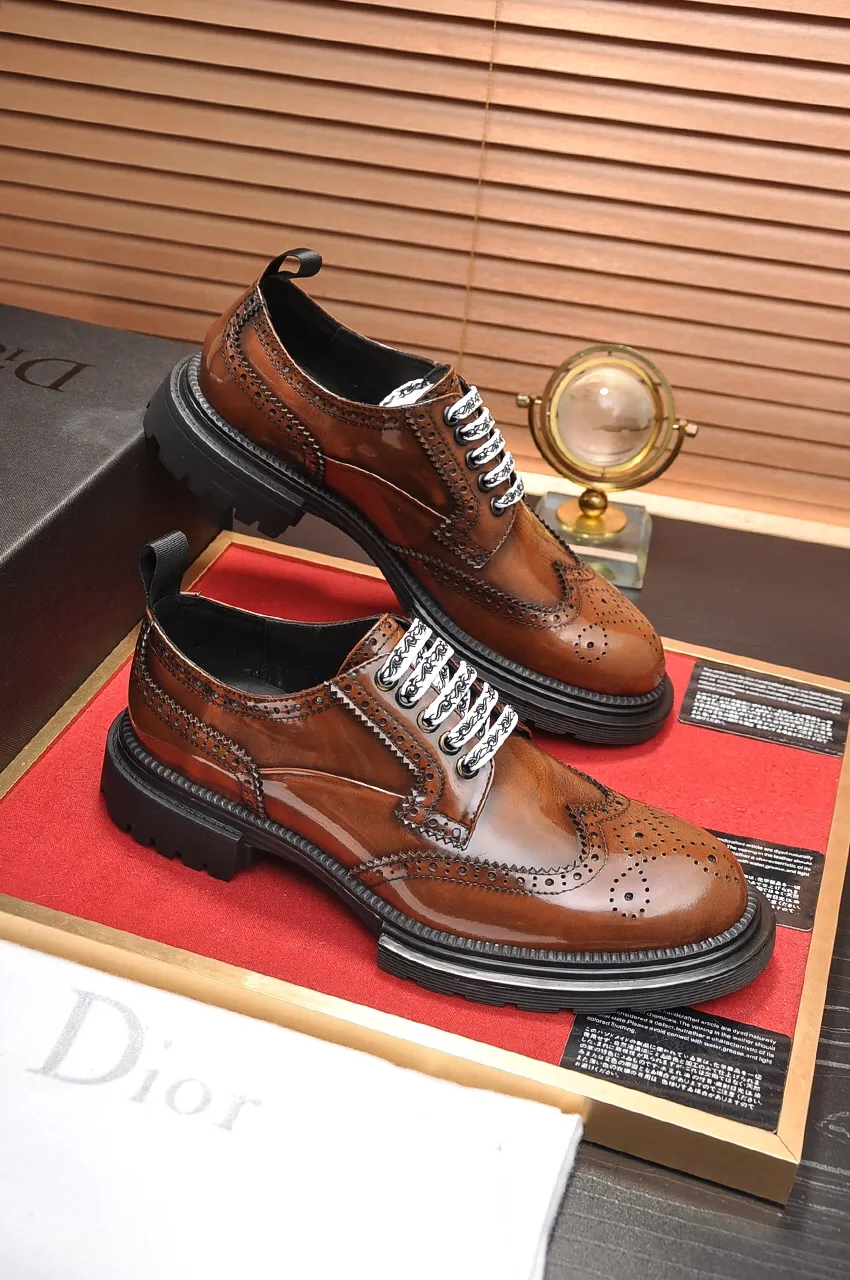 Men's shoes 💰700💶 [Dior] high-end goods Niuli original order quality Dior —🆘.Dior original order purchasing, high-end leather shoes, fabric: imported from Italy open-edge beaded cowhide ➕ water-dyed cowhide/cowhide lining ➕ special original outsole, fine workmanship, real-life shooting 🎬 size: 38-45 (customized at 45)